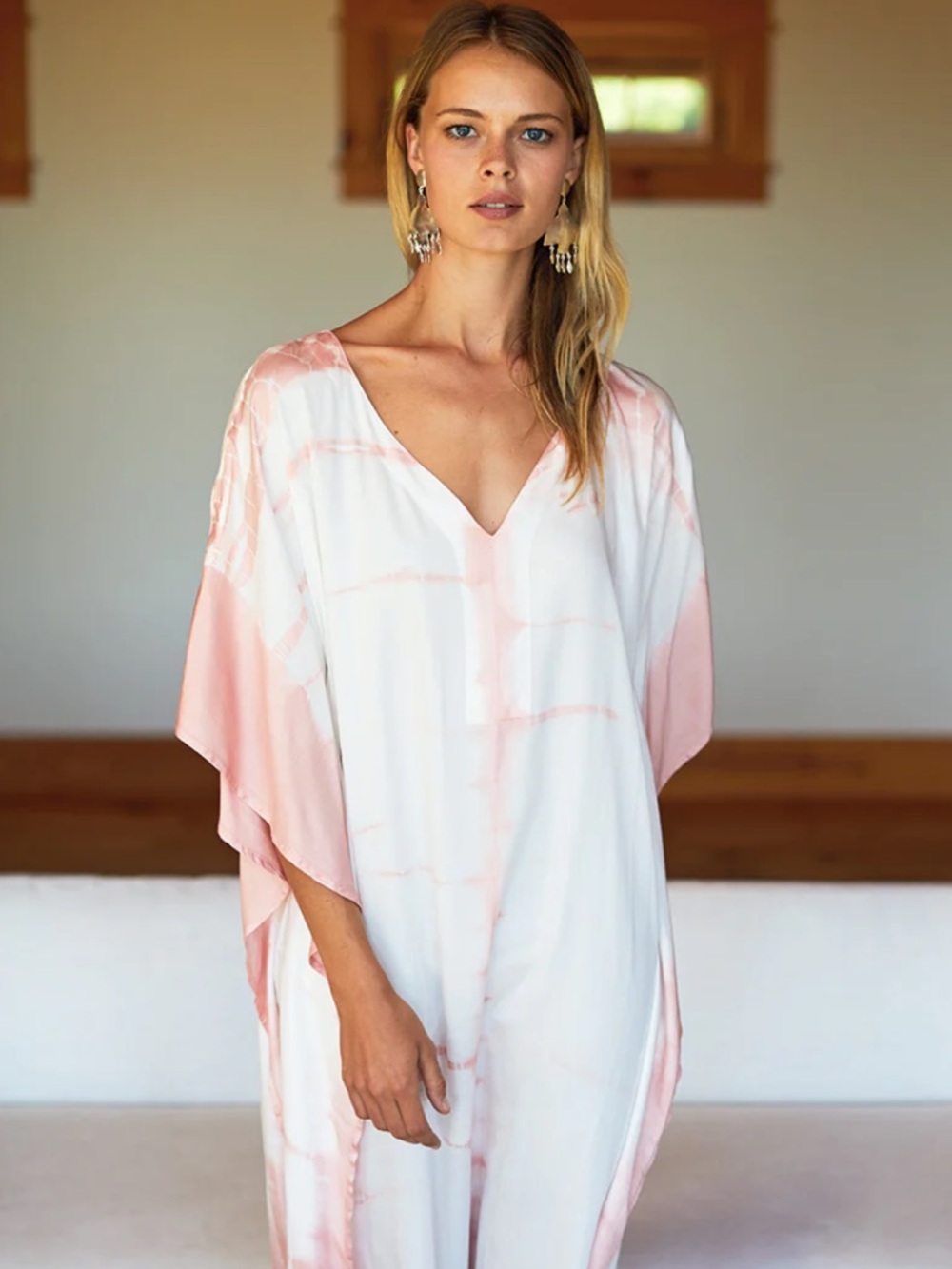 Emerson Fry India Collection TIE DYE CAFTAN - MUTED CLAY Size XS/S - Picture 2 of 8